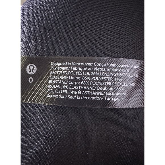 Lululemon Ribbed Softstreme T-Shirt Dress Black Short Sleeve Size 0 - MSRP $99 - Picture 11 of 11